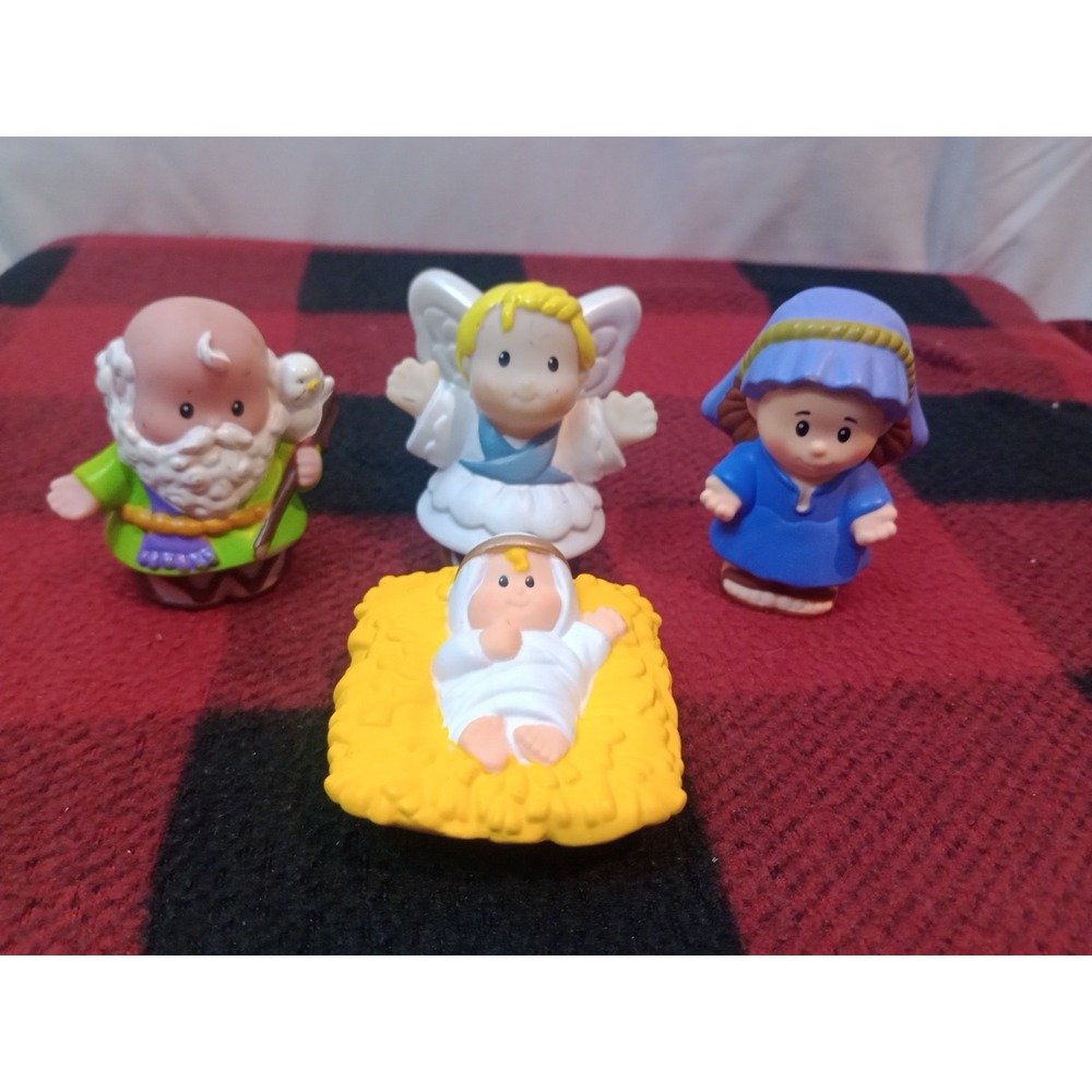 Fisher Price Little People Nativity Religious Figures Lot Of 4 Toy Jesus Noah